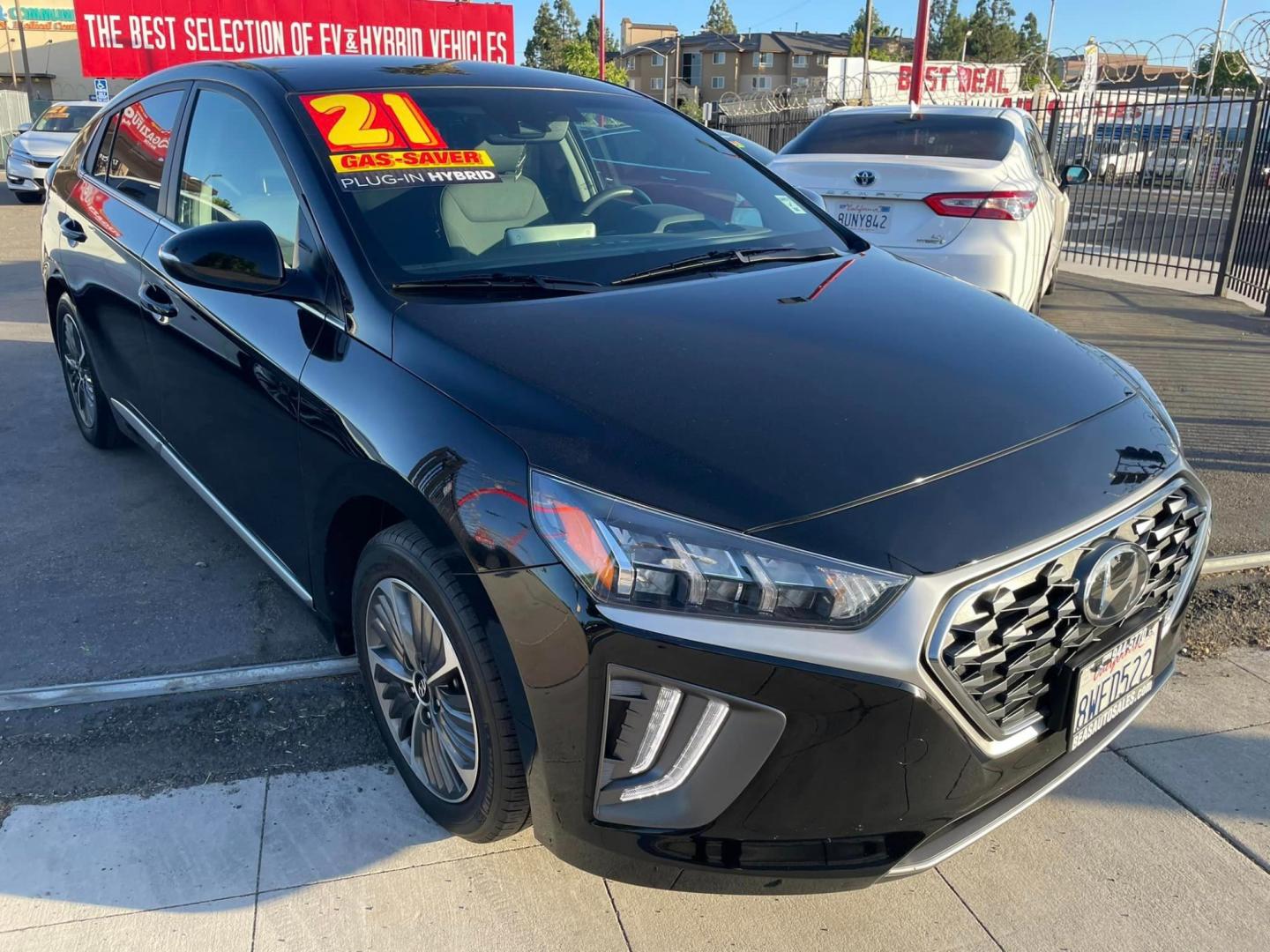 2021 BLACK /GRAY Hyundai Ioniq Plug-In Hybrid (KMHC75LD2MU) , located at 744 E Miner Ave, Stockton, CA, 95202, (209) 944-5770, 37.956863, -121.282082 - PLUS TAXES AND FEES - Photo#0